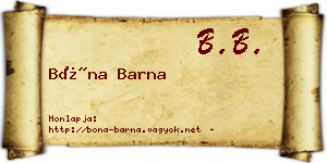 Bóna Barna névjegykártya