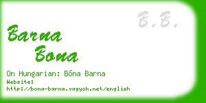 barna bona business card