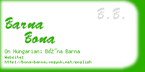 barna bona business card